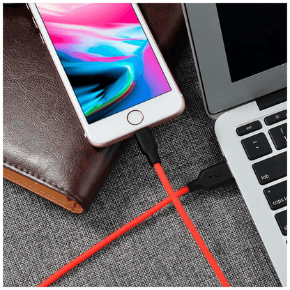 hoco. USB kabl za iPhone, silikonski, 1.2 met., 2 A, crno/crvena - X21 Silicone Lightning, Black/Red