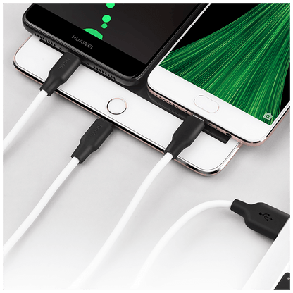 hoco. USB kabl, 3in1, microUSB, type C, Lightning, 1.2 met., 2 A - X21 Silicone 3in1, Black/White