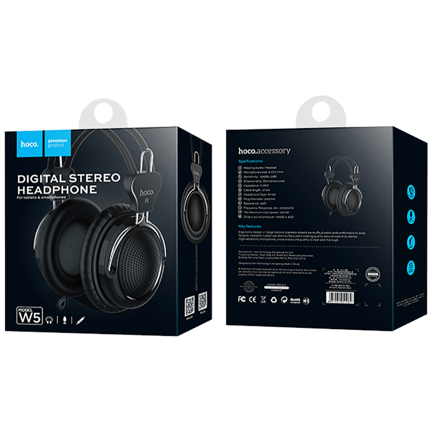 hoco. Slušalice sa mikrofonom, 3.5 mm, dužina kabela 1.2 met. - W5 Manno Headphones MIC