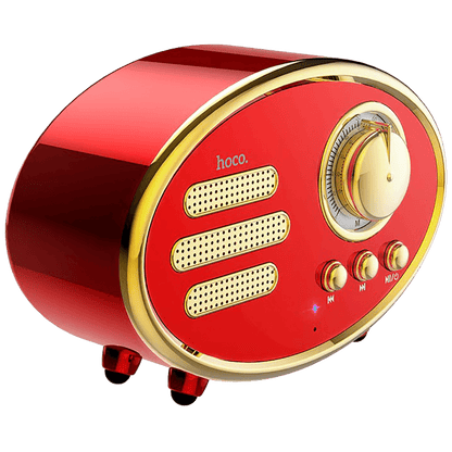 hoco. Zvučnik bežični, Bluetooth,retro, 1200 mAh, 5 h, 5 W, crvena - BS25 Time, Bluetooth, retro, red
