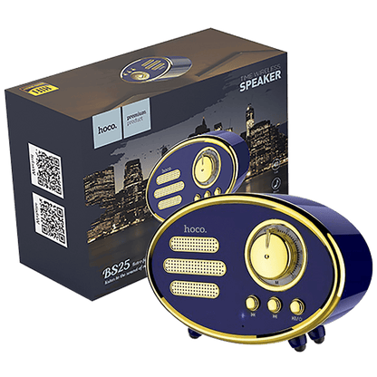 hoco. Zvučnik bežični, Bluetooth,retro, 1200 mAh, 5 h, 5 W, plava - BS25 Time, Bluetooth, retro, blue