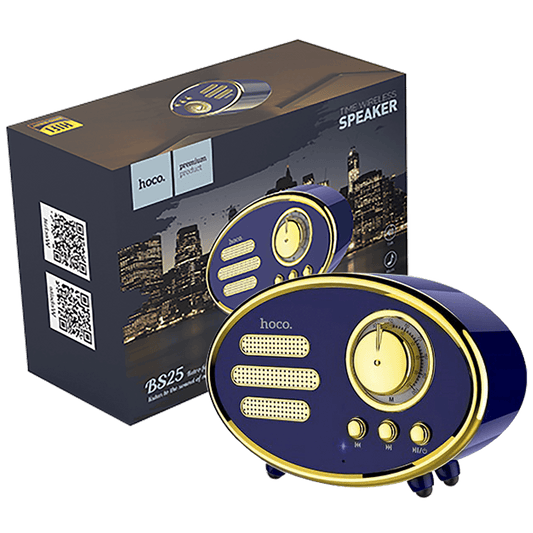 hoco. Zvučnik bežični, Bluetooth,retro, 1200 mAh, 5 h, 5 W, plava - BS25 Time, Bluetooth, retro, blue