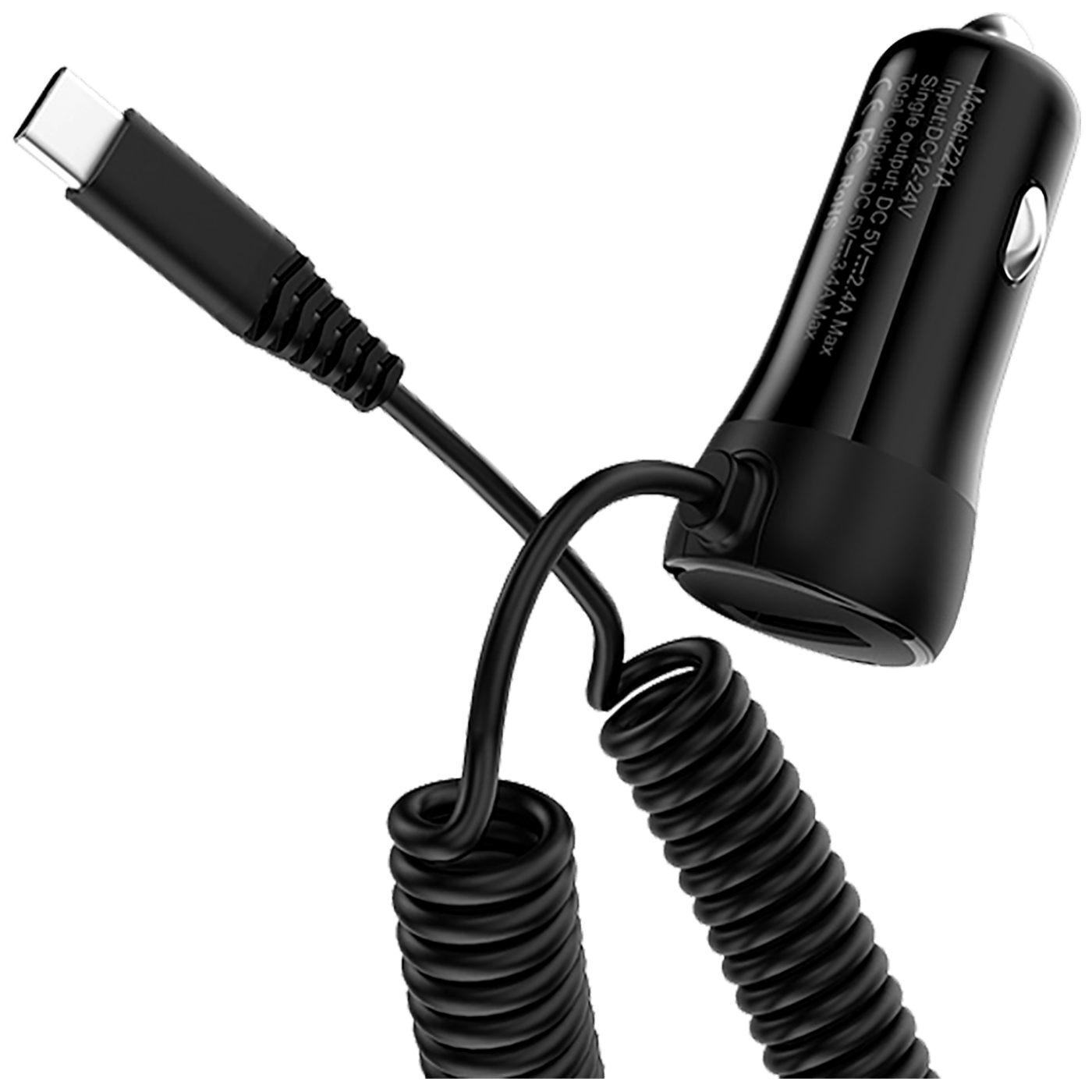 hoco. Auto punjač sa micro USB kabelom, 1 x USB,  2.4 A max. - Z21A Ascender single USB