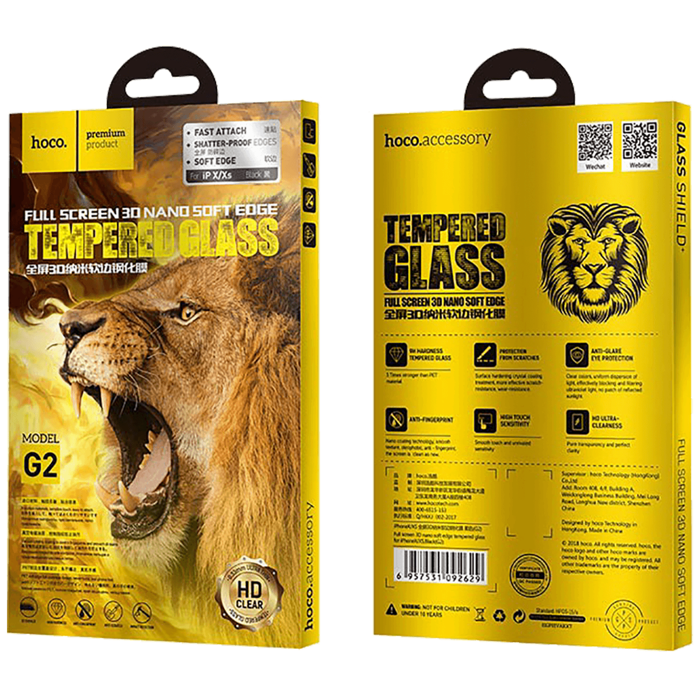 hoco. Zaštitno staklo za iPhone X / Xs - G2 - Full screen 3D