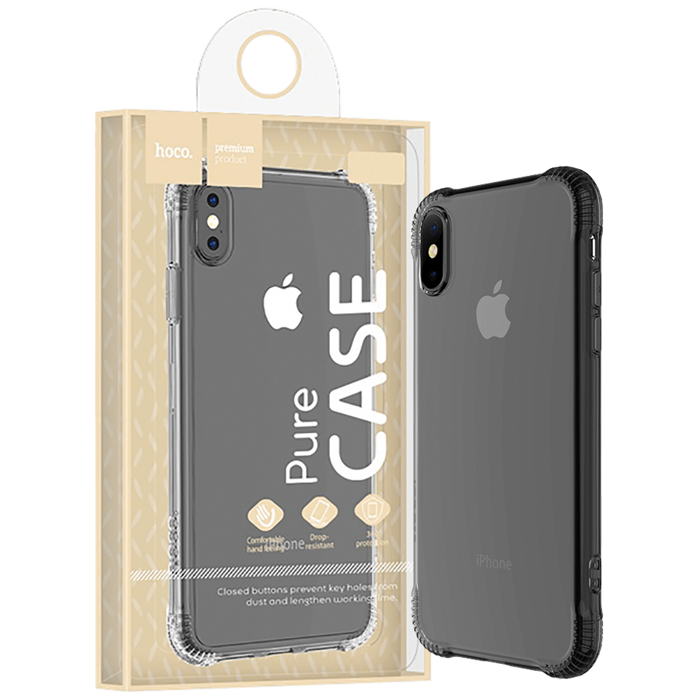 hoco. Maska za iPhone X / XS, crna - Armor series Case iPhone X/XS