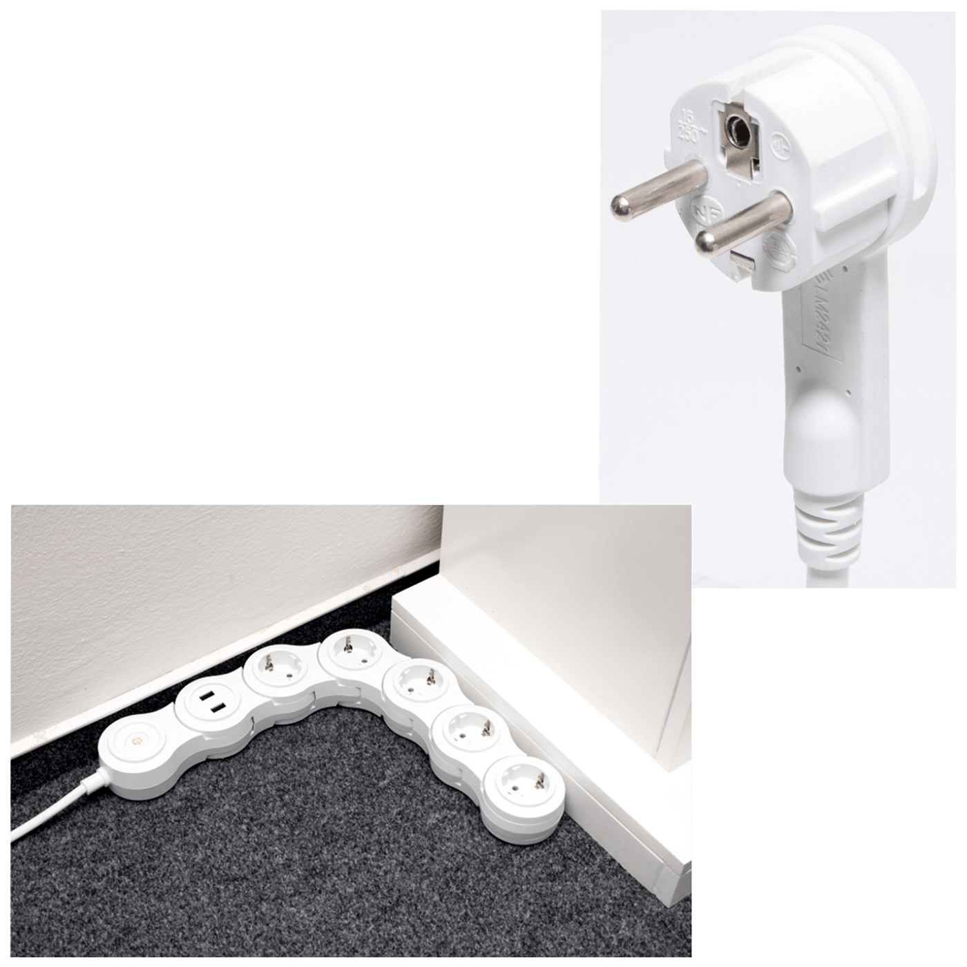 home Produžni kabl, podesivi, 5 utičnica, 1.5 mm²,1.4 met, USB - NVH 05K / USB