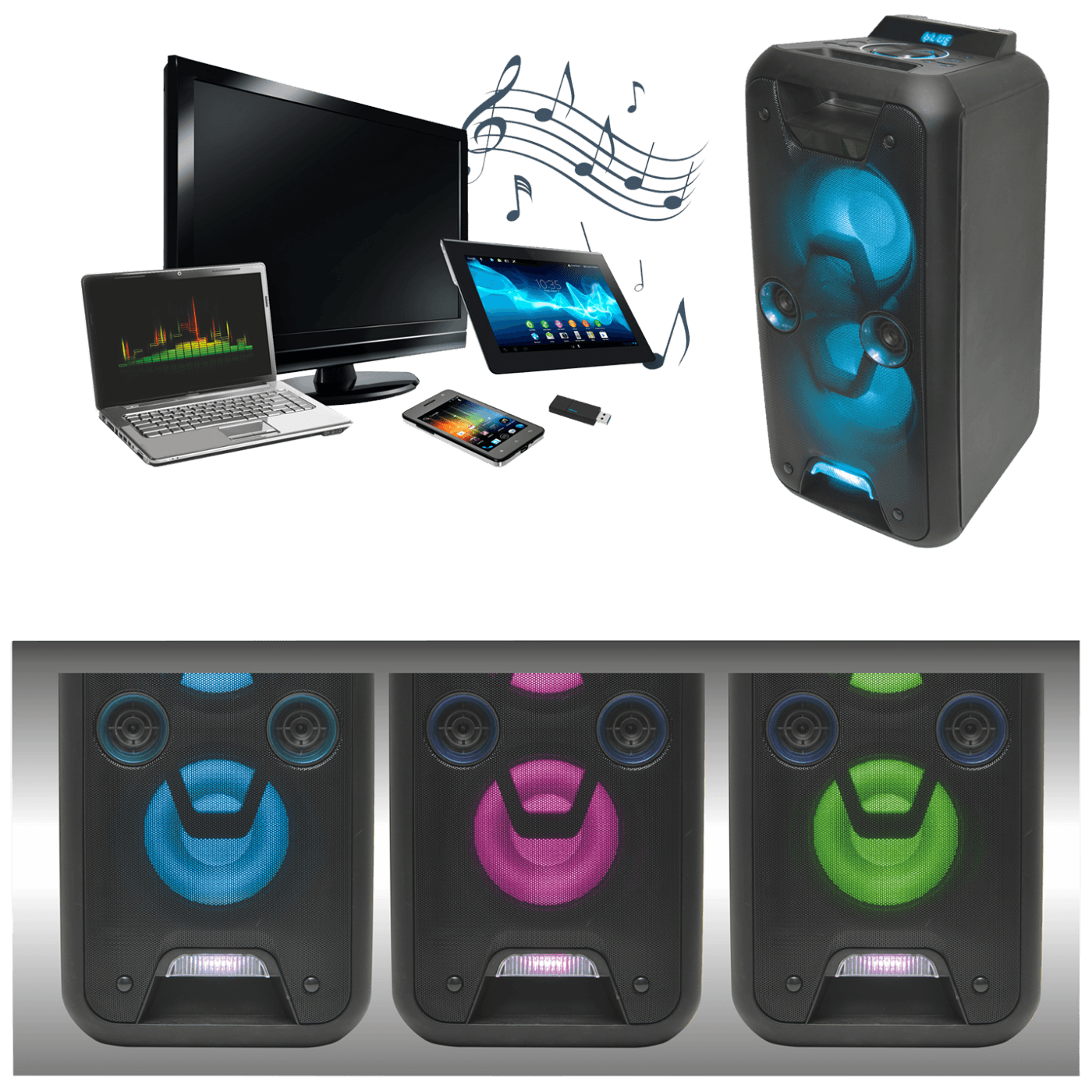 SAL Zvučnik bežični, Bluetooth, KARAOKE, 120 / 80W - PAR 220BT