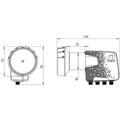 Inverto LNB Quad, šum 0,3dB, Home Pro, DVB-S2 ( HD - UHD ) - IDLH-QDL410-HMPRO-OPN