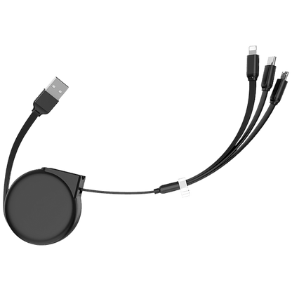 hoco. USB kabl za punjenje, 3in1, na izvlačenje, 1 met., 2 A - U50