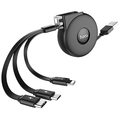 hoco. USB kabl za punjenje, 3in1, na izvlačenje, 1 met., 2 A - U50
