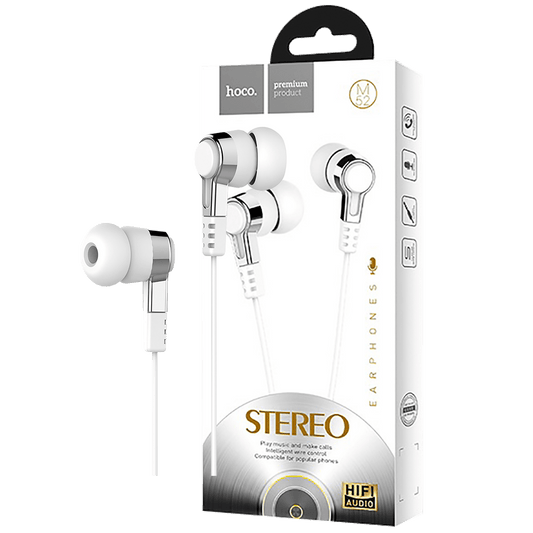 hoco. Slušalice sa mikrofonom, 3.5 mm,dužina kabela 1.2 met,bijela - M52 White