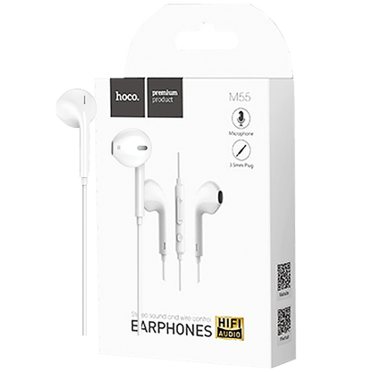 hoco. Slušalice sa mikrofonom, 3.5 mm,dužina kabela 1.2 met,bijela - M55 Memory sound White