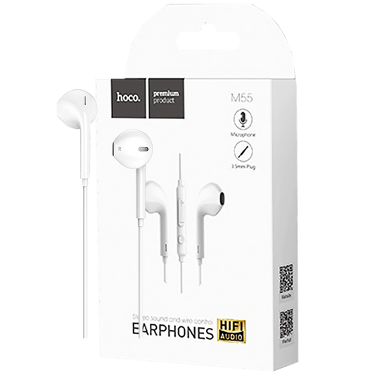 hoco. Slušalice sa mikrofonom, 3.5 mm,dužina kabela 1.2 met,bijela - M55 Memory sound White