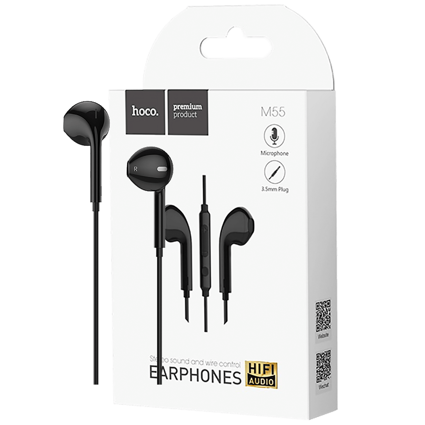 hoco. Slušalice sa mikrofonom, 3.5 mm, dužina kabela 1.2 met, crna - M55 Memory sound Black