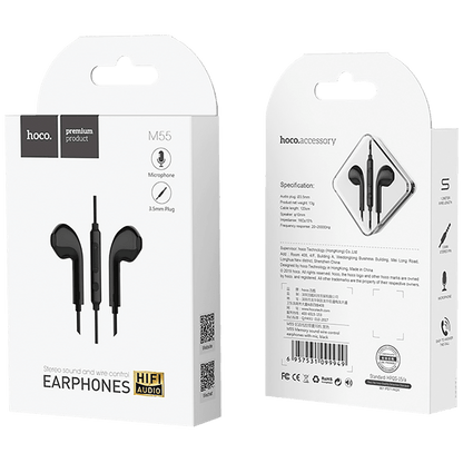 hoco. Slušalice sa mikrofonom, 3.5 mm, dužina kabela 1.2 met, crna - M55 Memory sound Black