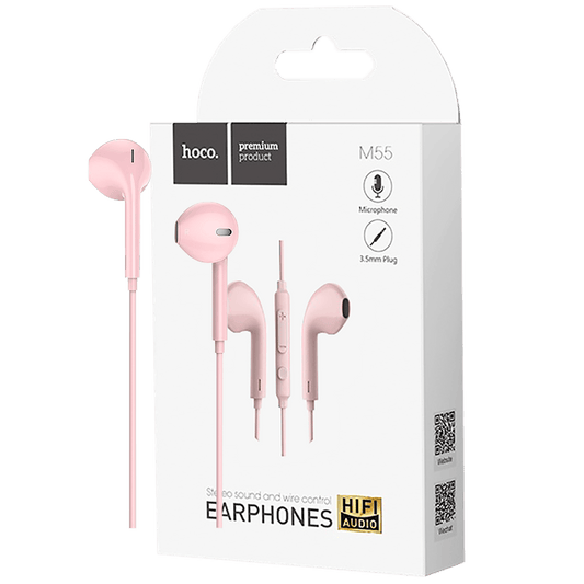 hoco. Slušalice sa mikrofonom, 3.5 mm, dužina kabela 1.2 met, pink - M55 Memory sound Pink