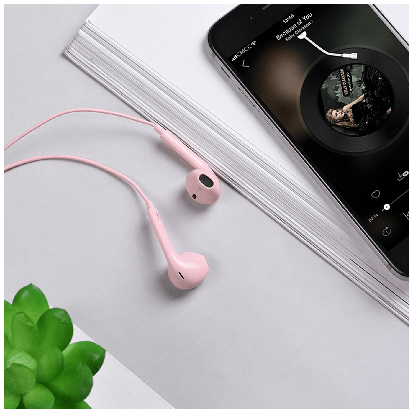 hoco. Slušalice sa mikrofonom, 3.5 mm, dužina kabela 1.2 met, pink - M55 Memory sound Pink