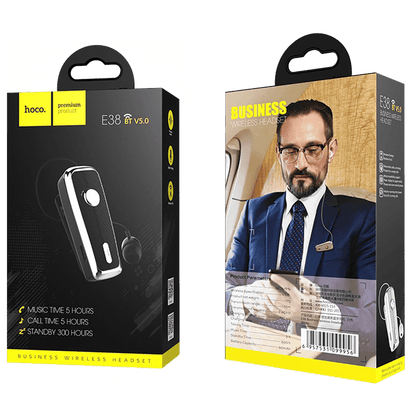 hoco. Slušalica bežična sa mikrofonom, Bluetooth, 90 mAh, 5 h - E38 Business Black