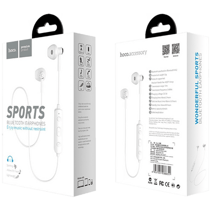 hoco. Slušalice bežična, sport, Bluetooth, 80 mAh, 3.5 h, bijela - ES21 Wonderful sports White