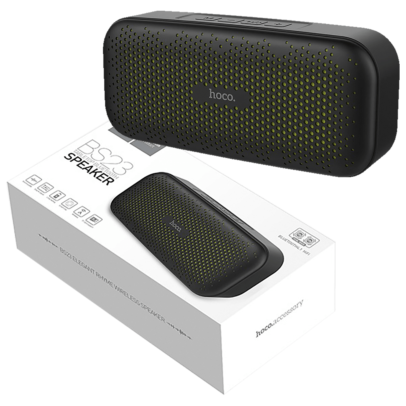 hoco. Zvučnik bežični, Bluetooth, 1200 mAh, 3 h, 5 W, crna - BS23 Elegant rhyme