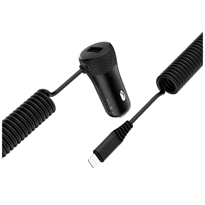 hoco. Auto punjač za Lightning kabelom,  1 x USB, 2.4 A max. - Z21A Ascender Lightning