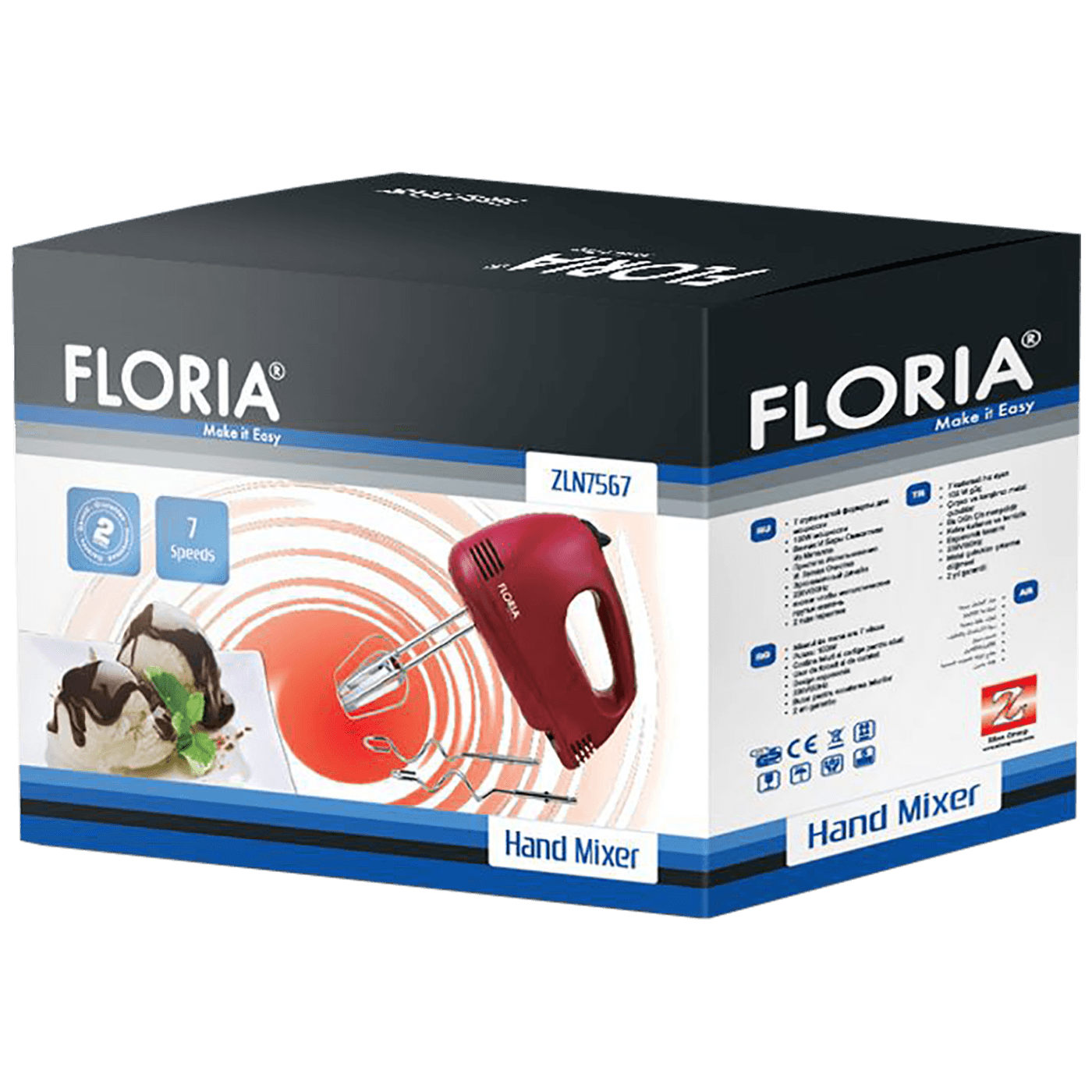 Floria Mikser ručni, 7 brzina, 100 W - ZLN7567