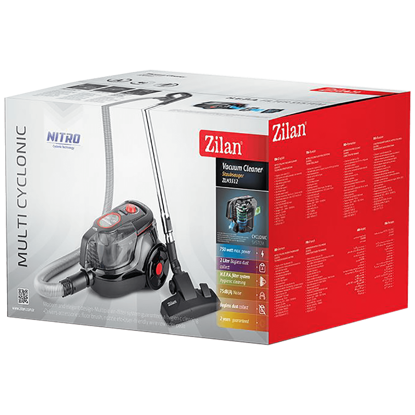 Zilan Usisavač sa posudom, 750/160 W, HEPA filter - ZLN3512