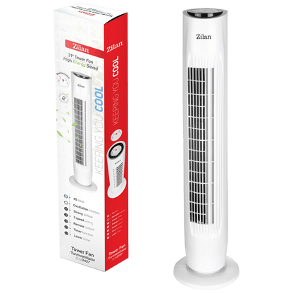 Zilan Ventilator stupni, daljinski upravljač, 45W, 80 cm, ±80° - ZLN3437