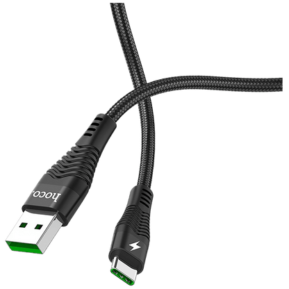 hoco. USB kabl za smartphone, USB type C, 1.2 met., 5 A, crna - U53 5A Flash