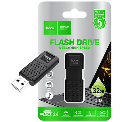 hoco. USB Flash Drive 32GB, USB 2.0, crni - UD6 Intelligent/32GB