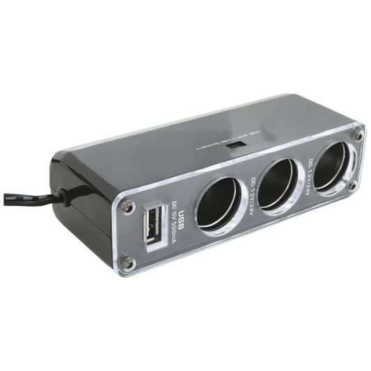 SAL Auto razdjelnik sa USB punjačem, 3 x 12-24 V, USB 5V - SA 023