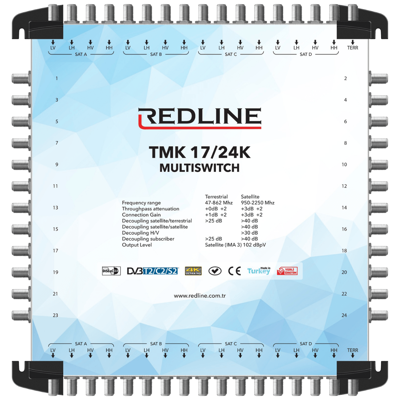 REDLINE Multišalter 4 satelita na 24 utičnice,kaskadni(bez adaptera) - TMK 17/24K
