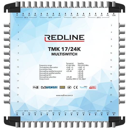 REDLINE Multišalter 4 satelita na 24 utičnice,kaskadni(bez adaptera) - TMK 17/24K