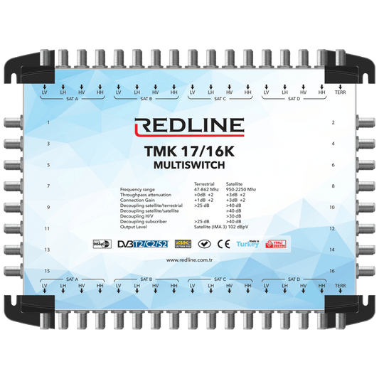 REDLINE Multišalter 4 satelita na 16 utičnica,kaskadni(bez adaptera) - TMK 17/16K