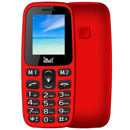 MeanIT Mobilni telefon, 1.77" zaslon, Dual SIM, BT, SOS tipka - VETERAN I MOBILNI TELEFON-CRVENI