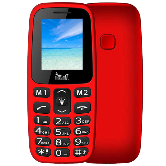 MeanIT Mobilni telefon, 1.77" zaslon, Dual SIM, BT, SOS tipka - VETERAN I MOBILNI TELEFON-CRVENI