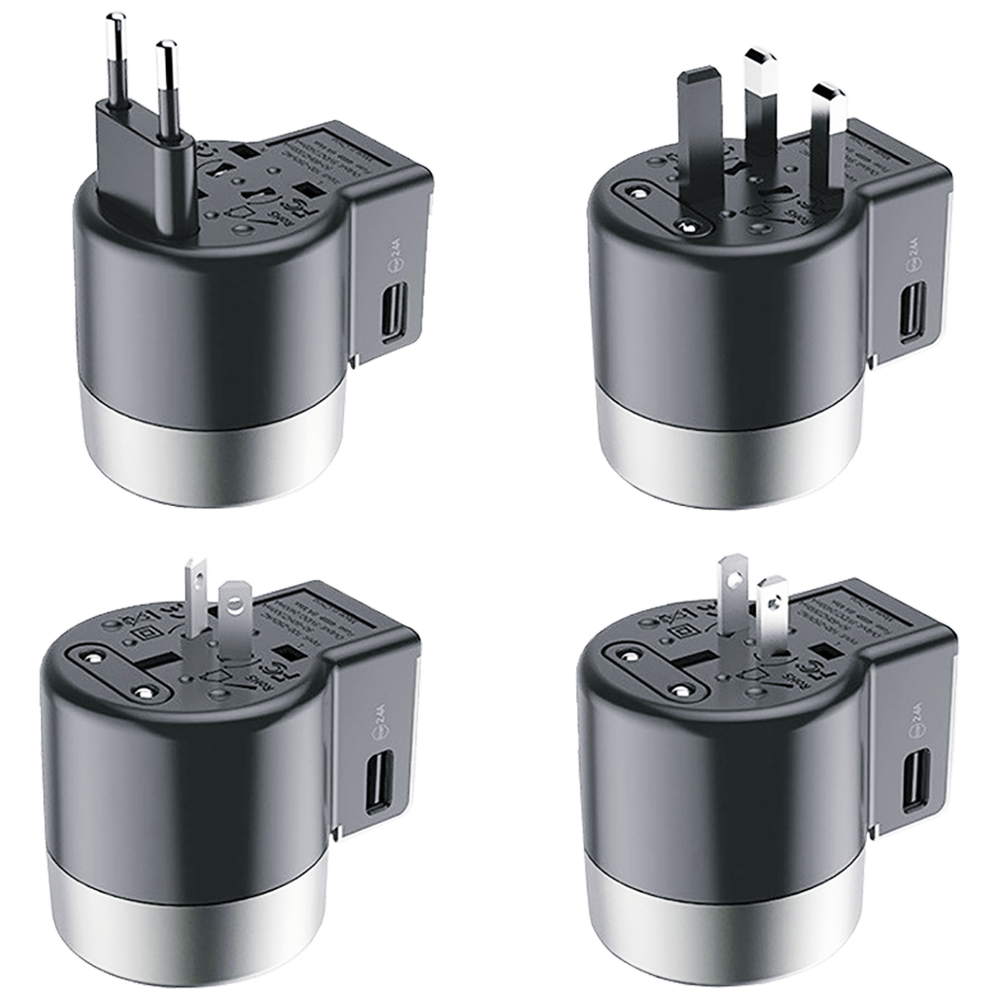 hoco. Punjač Travel, univerzalni, EU/UK/US/AU, 2 x USB,2.5 A - AC4 Dual port rotating charging