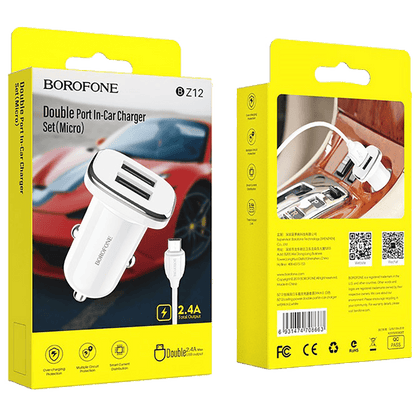 Borofone Auto punjač sa micro USB kabelom, 2 x USB, 5 V/2.4 A - BZ12 Lasting power set