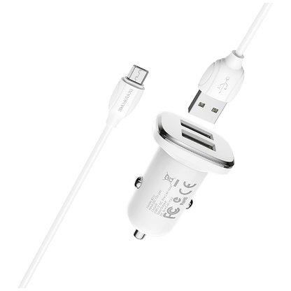 Borofone Auto punjač sa micro USB kabelom, 2 x USB, 5 V/2.4 A - BZ12 Lasting power set