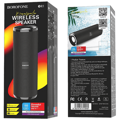 Borofone Zvučnik bežični, Bluetooth, 1200 mAh, 3 h, crna - BR1 Beyond Black
