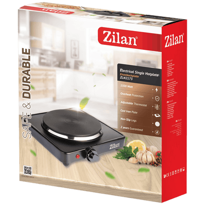 Zilan Električno kuhalo, 1 ploča - 18.5 cm, 1500 W, crna - ZLN2174