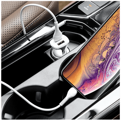 hoco. Auto punjač sa Lightning kabelom, QC, 2 x USB,  3.1 A - Z31 Universe double port, Lightning