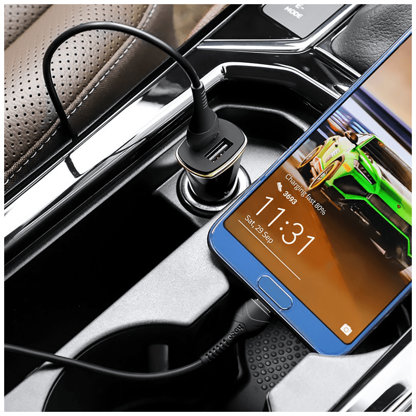 hoco. Auto punjač sa microUSB kabelom, QC, 2 x USB,  3.1 A - Z31 Universe double port, microUSB