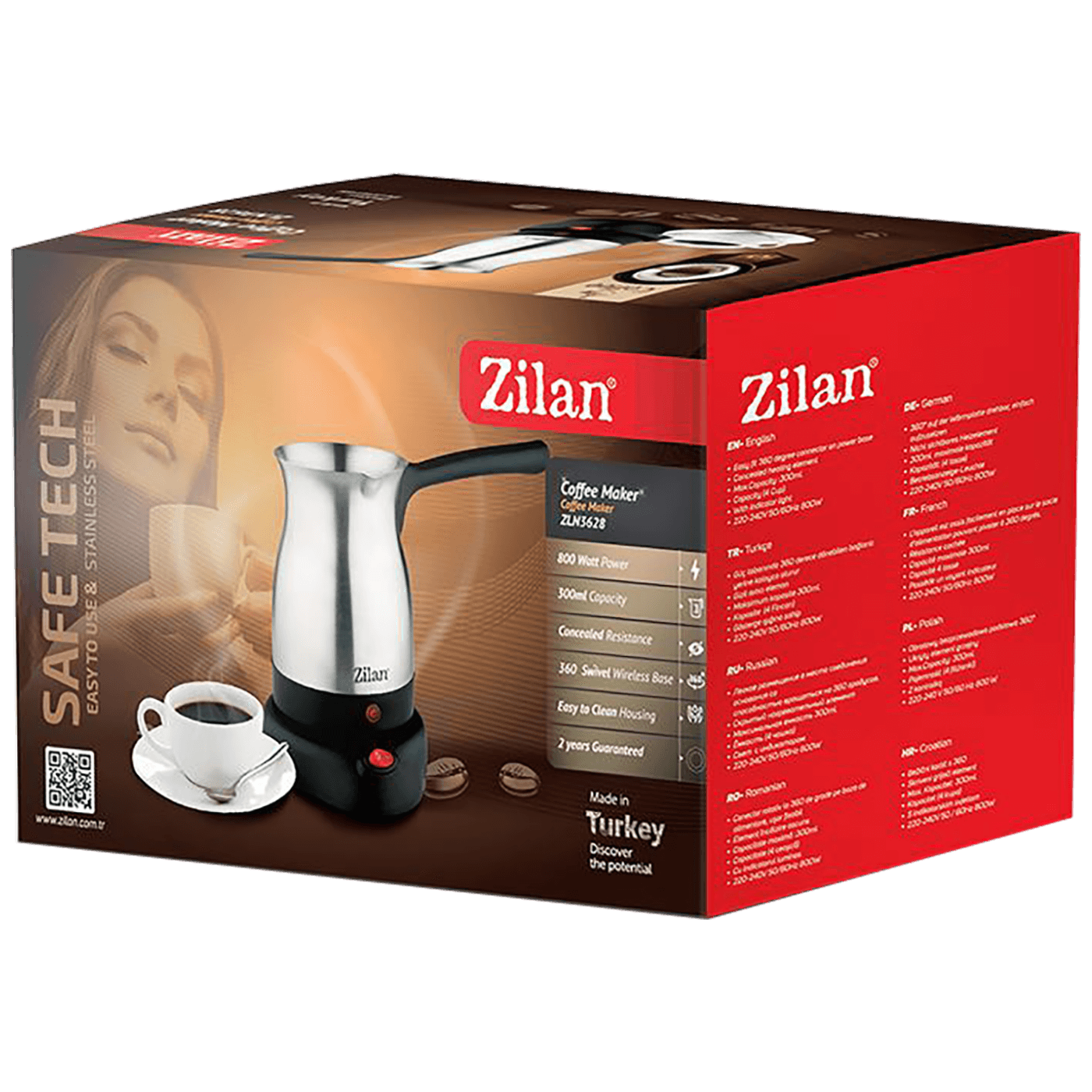 Zilan Kuhalo za kafu, 800W, 0,3 lit., INOX - ZLN3628