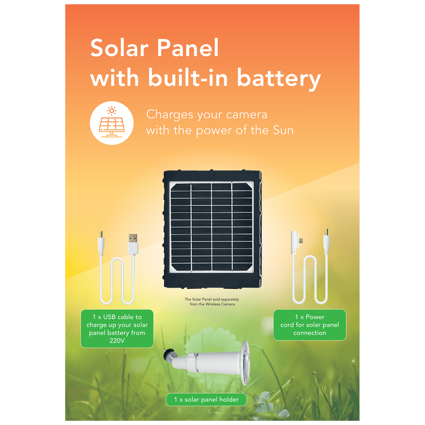 Amiko Home Solarni panel sa ugrađenom baterijom za BC-16 - Solar Panel