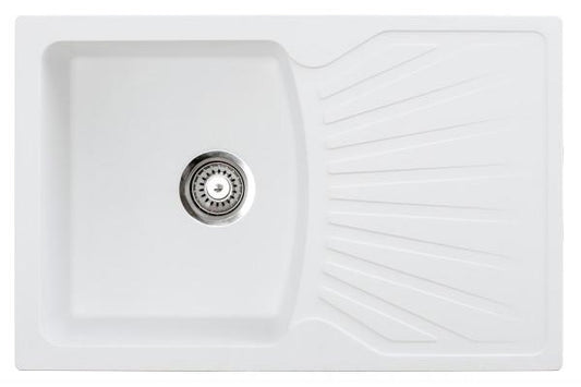 X Granit-sudoper Quadro PLUS 2 D fi 90  sa sifonom, bijela