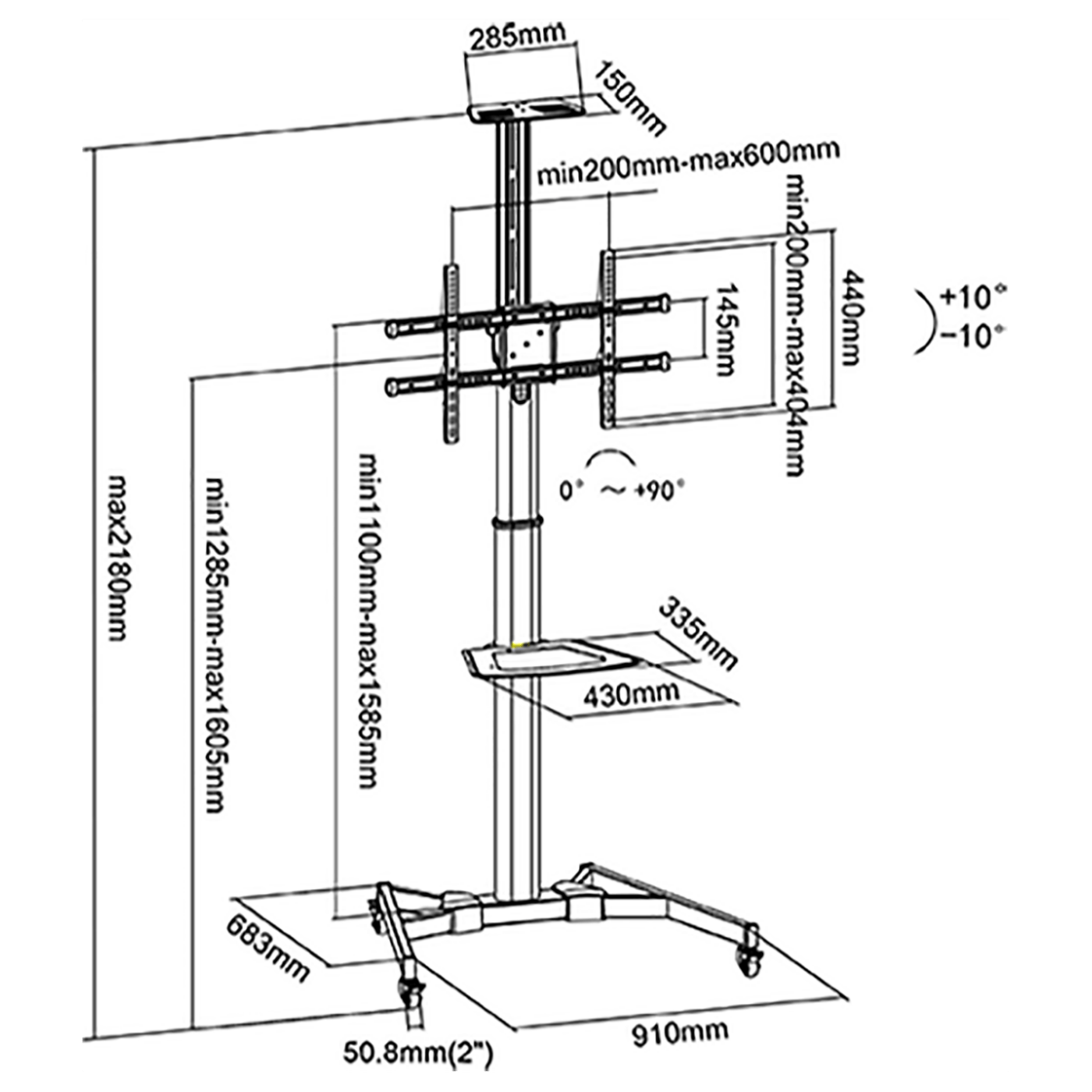 My Wall Stalak za TV prijemnik, 37"- 70", 50 kg - HP 105 L