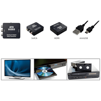 home Analogno - digitalni video konverter, 3 x RCA na HDMI - ATD VIDEO