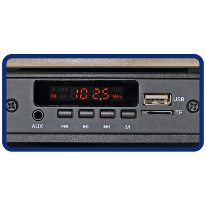 SAL Retro gramofon drvo + BT bežični zvučnik, 4in1, FM, MP3, AUX - RRT 12B