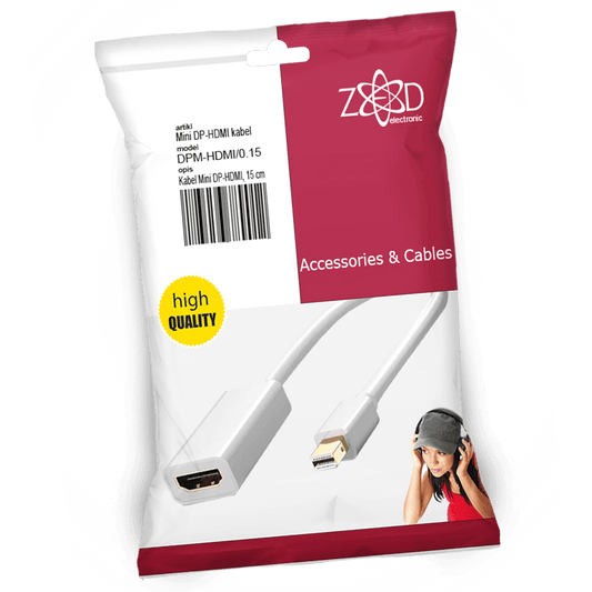ZED electronic Kabl Display Port Mini na HDMI, dužina 0.15 m - DPM-HDMI/0.15